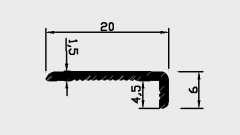 Ângulo reto de impressão de um lado do PVC YL-20*6