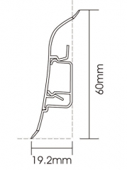 Rodapé de PVC P60-F