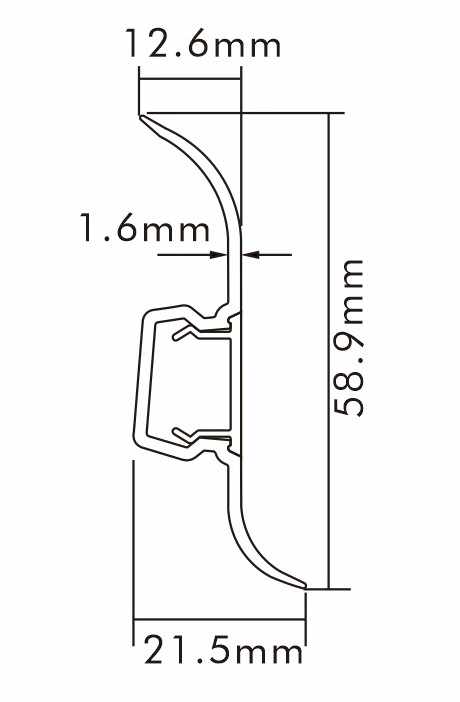 Rodapé de PVC P50-B